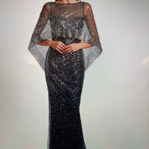 Rickie Freeman for Teri Jon Black and Silver Gown
